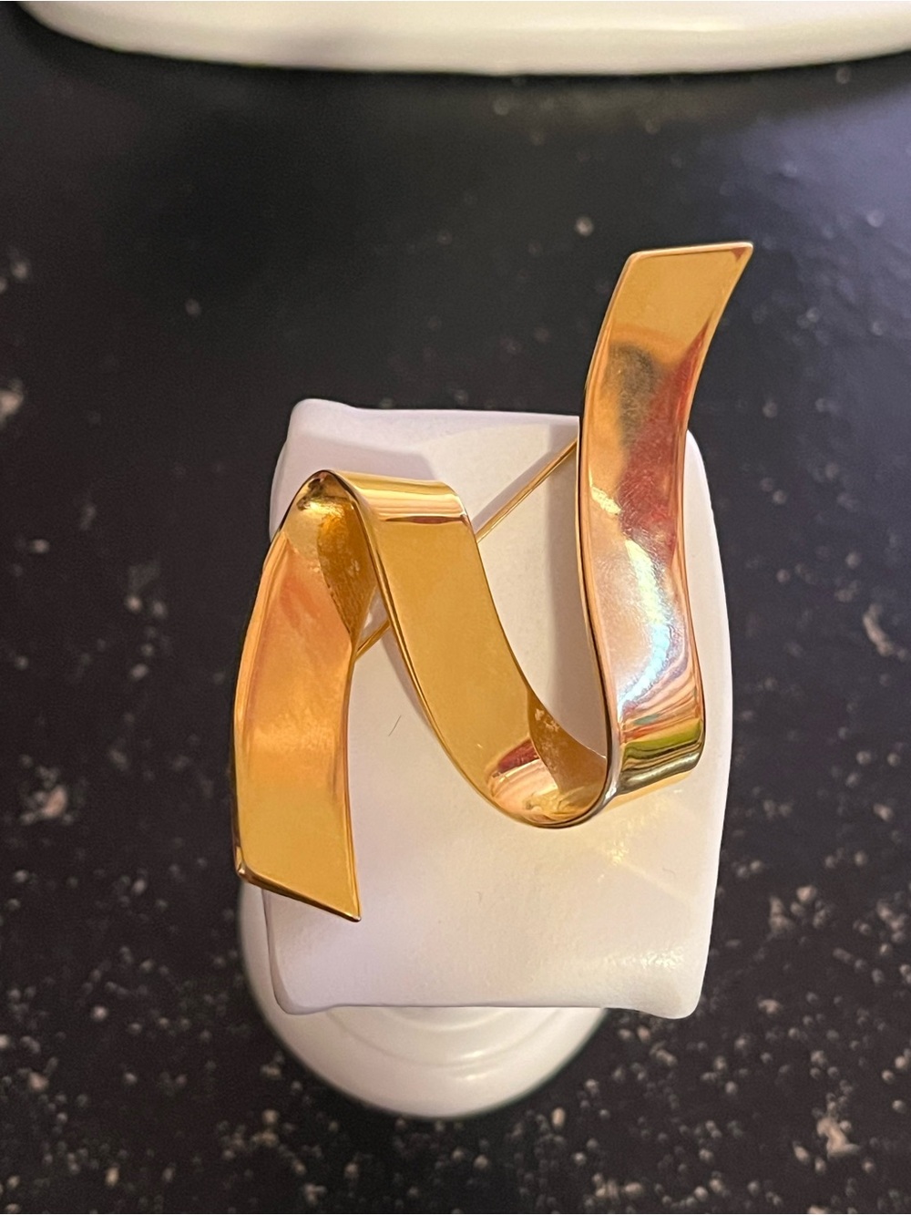 Monet Gold-Tone Ribbon Wave Brooch